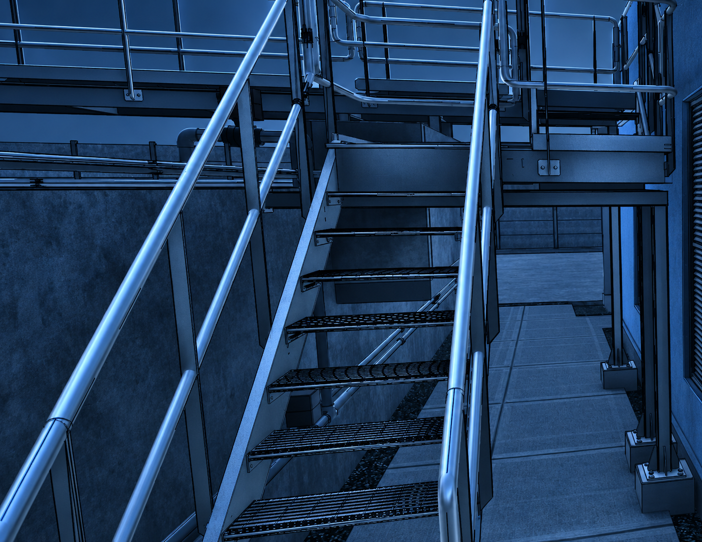 Detalle de escalera industrial